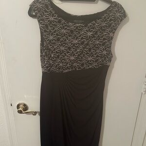 Connected Apparel Black Asymmetrical Sheath Dress